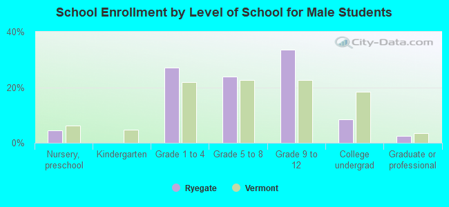 School Enrollment by Level of School for Male Students