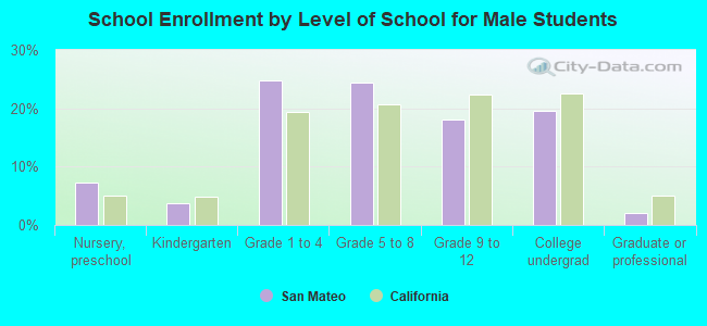 School Enrollment by Level of School for Male Students