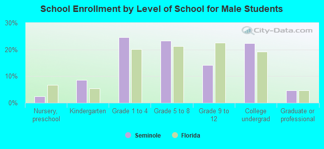 School Enrollment by Level of School for Male Students