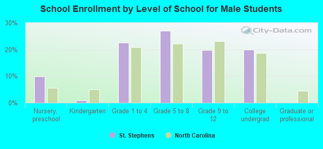 School Enrollment by Level of School for Male Students