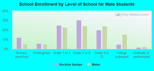 School Enrollment by Level of School for Male Students