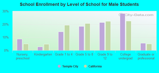 School Enrollment by Level of School for Male Students