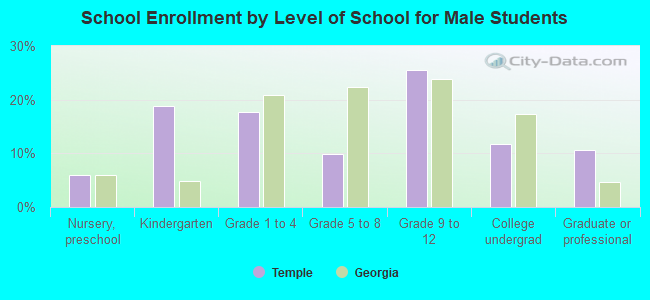 School Enrollment by Level of School for Male Students