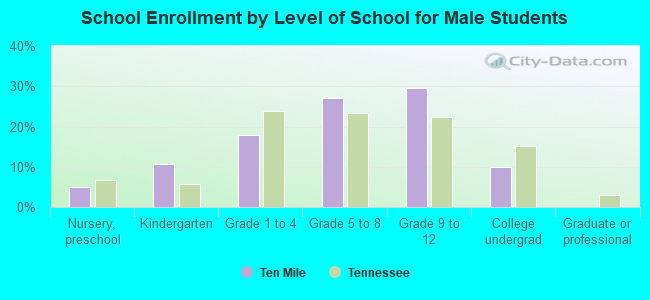 School Enrollment by Level of School for Male Students