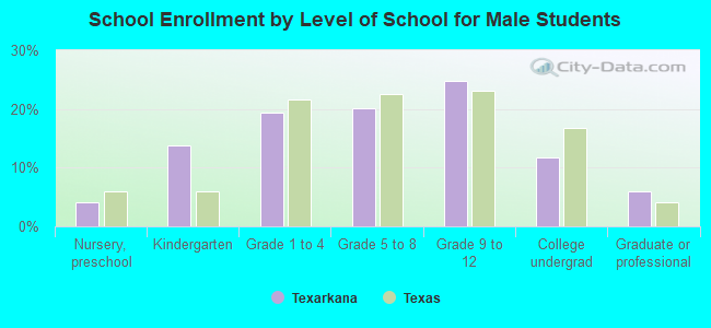 School Enrollment by Level of School for Male Students