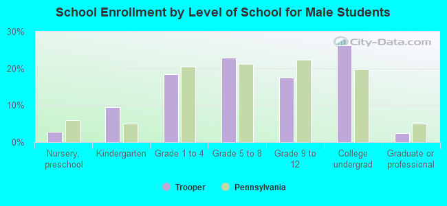 School Enrollment by Level of School for Male Students