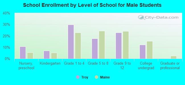 School Enrollment by Level of School for Male Students