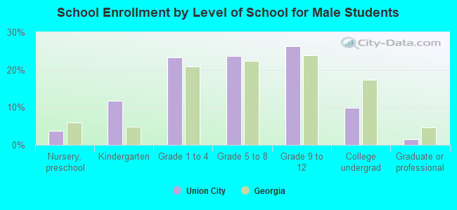 School Enrollment by Level of School for Male Students