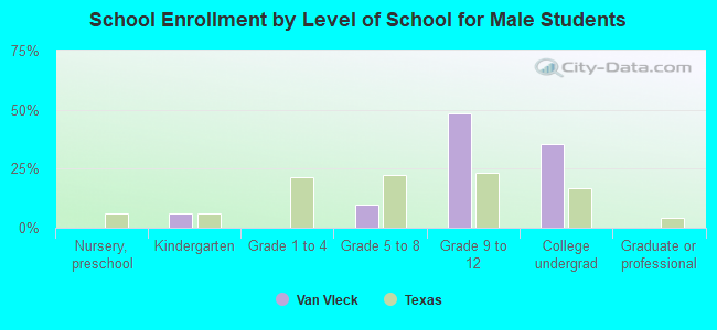 School Enrollment by Level of School for Male Students