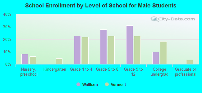 School Enrollment by Level of School for Male Students