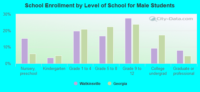 School Enrollment by Level of School for Male Students