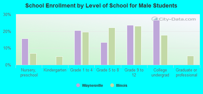 School Enrollment by Level of School for Male Students