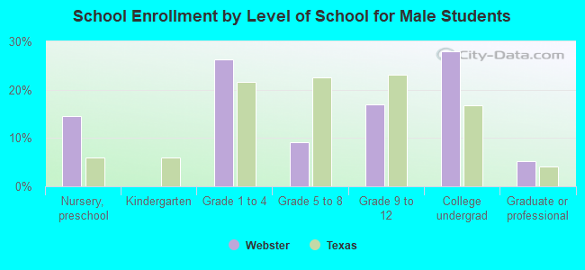 School Enrollment by Level of School for Male Students