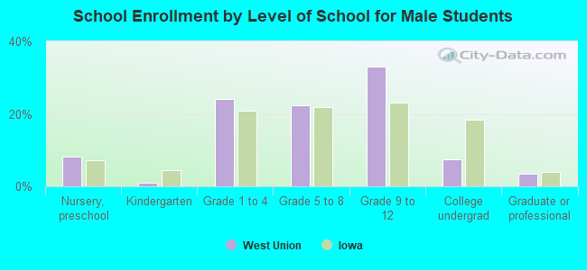 School Enrollment by Level of School for Male Students