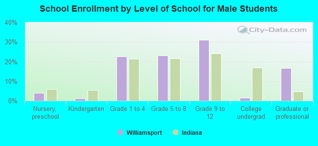 School Enrollment by Level of School for Male Students