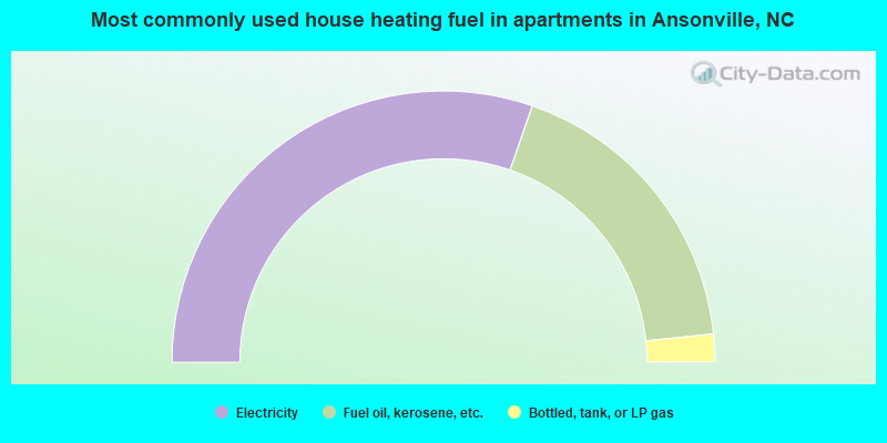 Most commonly used house heating fuel in apartments in Ansonville, NC