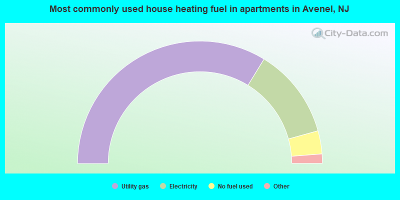 Most commonly used house heating fuel in apartments in Avenel, NJ