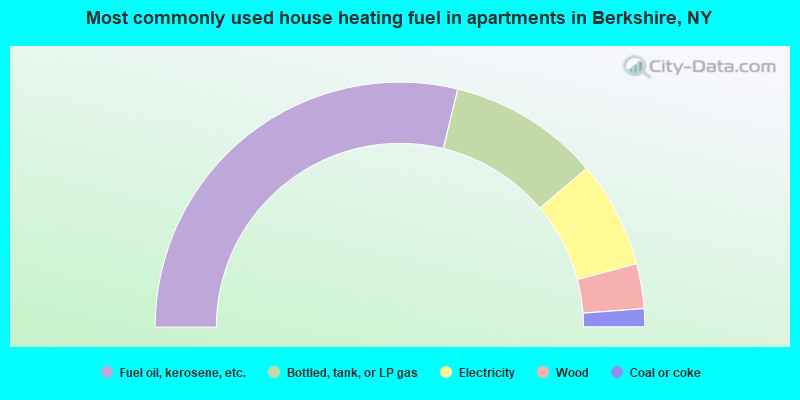 Most commonly used house heating fuel in apartments in Berkshire, NY