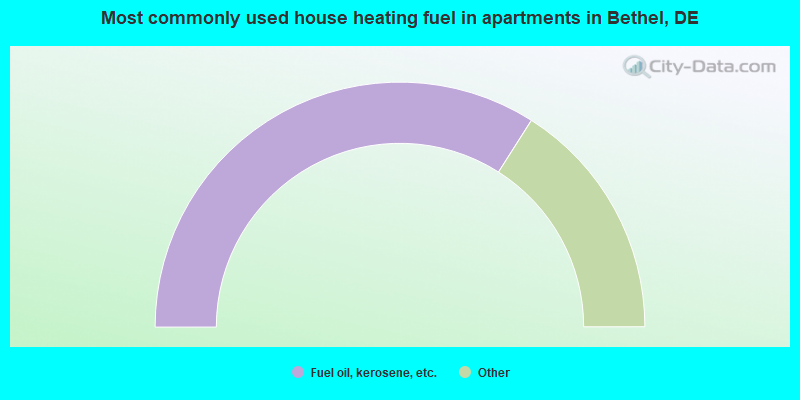 Most commonly used house heating fuel in apartments in Bethel, DE