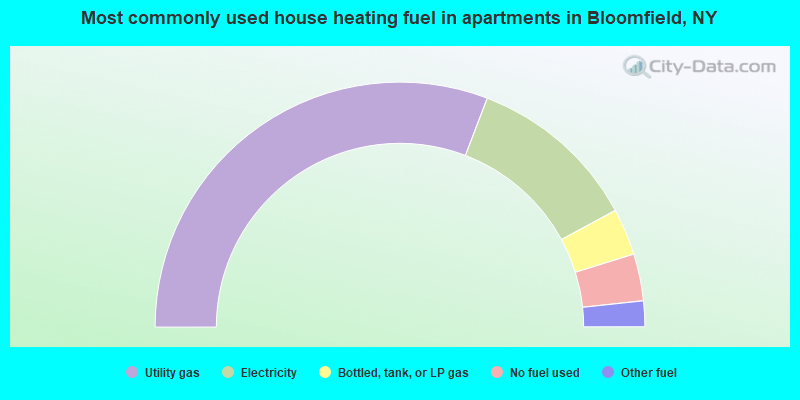 Most commonly used house heating fuel in apartments in Bloomfield, NY