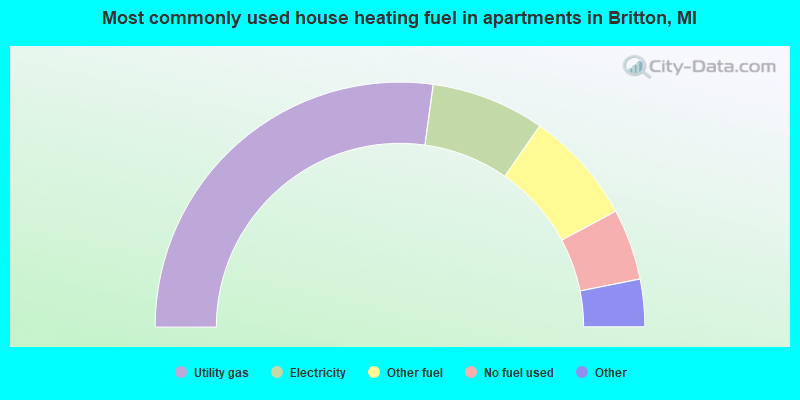 Most commonly used house heating fuel in apartments in Britton, MI