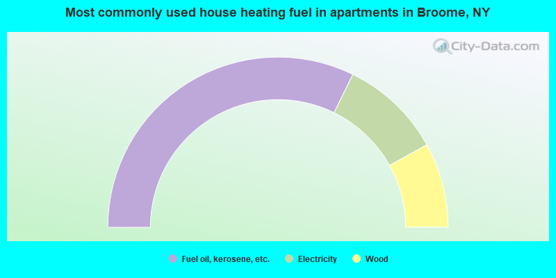 Most commonly used house heating fuel in apartments in Broome, NY