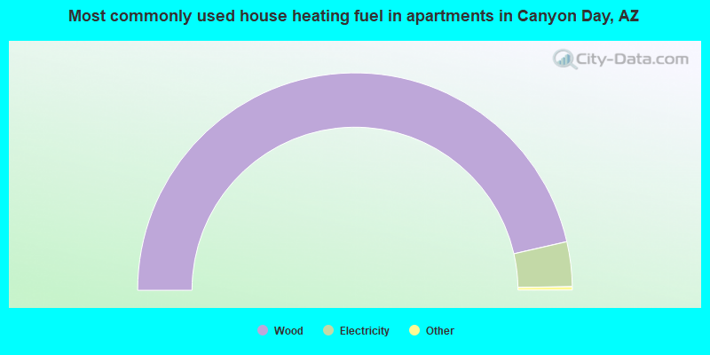 Most commonly used house heating fuel in apartments in Canyon Day, AZ