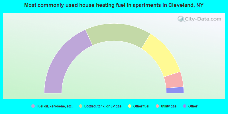 Most commonly used house heating fuel in apartments in Cleveland, NY