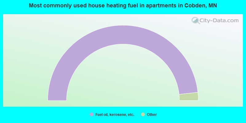 Most commonly used house heating fuel in apartments in Cobden, MN