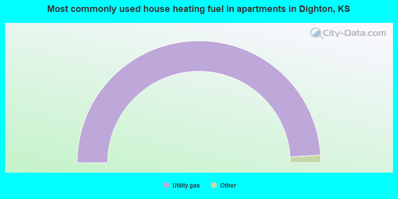 Most commonly used house heating fuel in apartments in Dighton, KS