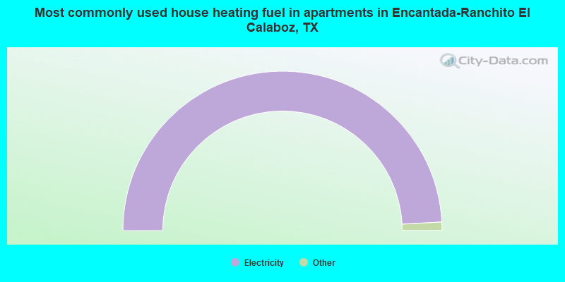 Most commonly used house heating fuel in apartments in Encantada-Ranchito El Calaboz, TX