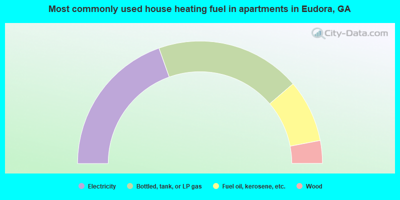 Most commonly used house heating fuel in apartments in Eudora, GA