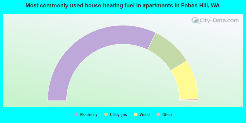 Most commonly used house heating fuel in apartments in Fobes Hill, WA