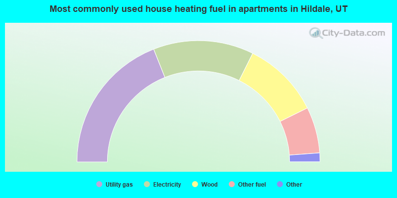Most commonly used house heating fuel in apartments in Hildale, UT