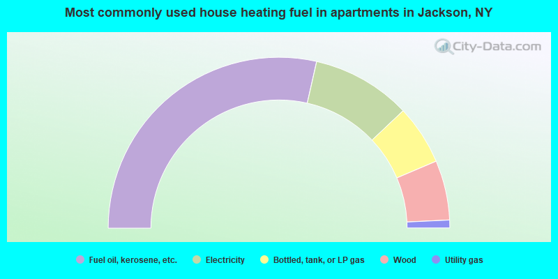 Most commonly used house heating fuel in apartments in Jackson, NY