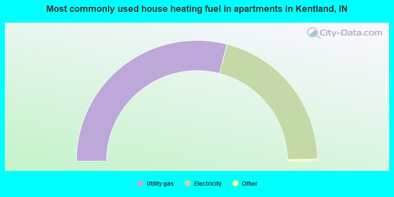 Most commonly used house heating fuel in apartments in Kentland, IN