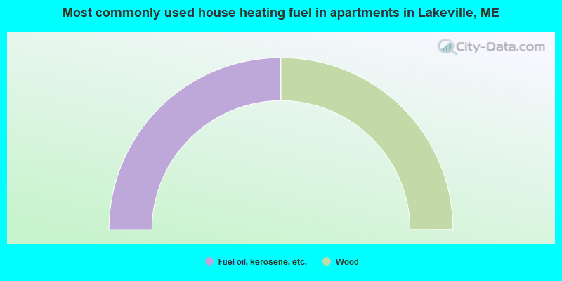 Most commonly used house heating fuel in apartments in Lakeville, ME