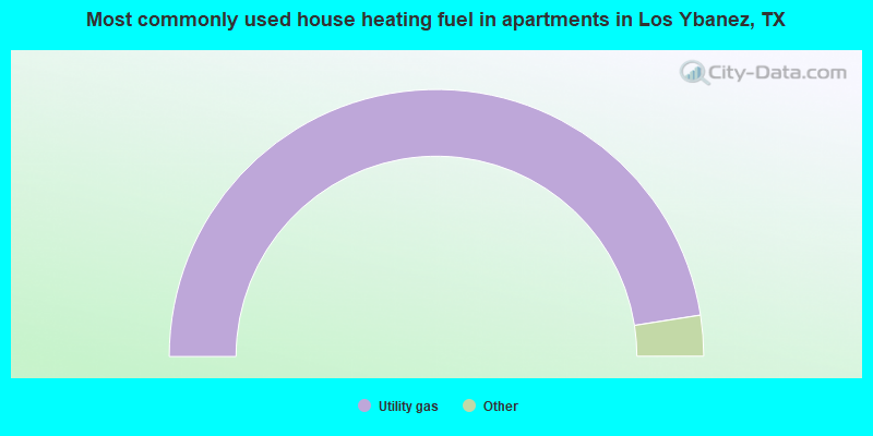 Most commonly used house heating fuel in apartments in Los Ybanez, TX