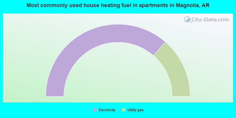 Most commonly used house heating fuel in apartments in Magnolia, AR