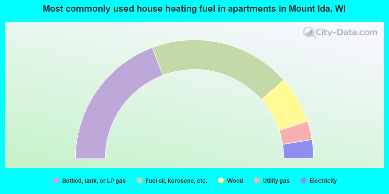 Most commonly used house heating fuel in apartments in Mount Ida, WI
