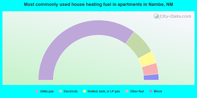 Most commonly used house heating fuel in apartments in Nambe, NM