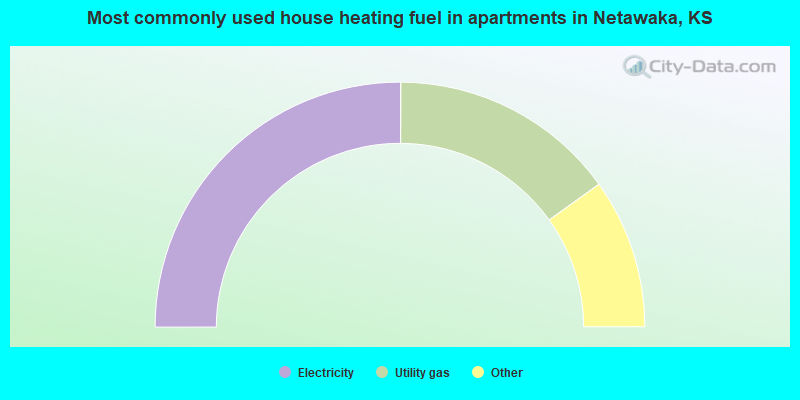 Most commonly used house heating fuel in apartments in Netawaka, KS