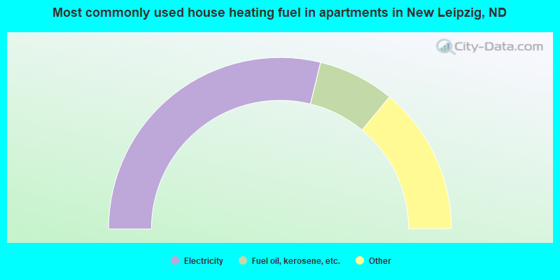 Most commonly used house heating fuel in apartments in New Leipzig, ND