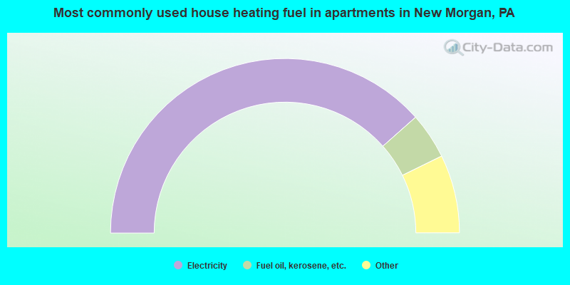 Most commonly used house heating fuel in apartments in New Morgan, PA