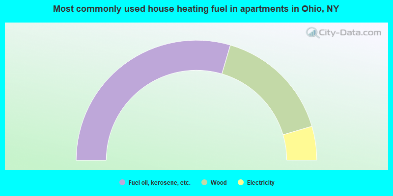 Most commonly used house heating fuel in apartments in Ohio, NY