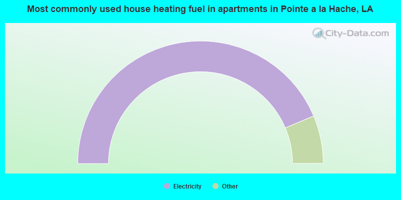 Most commonly used house heating fuel in apartments in Pointe a la Hache, LA