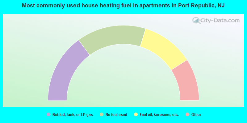 Most commonly used house heating fuel in apartments in Port Republic, NJ