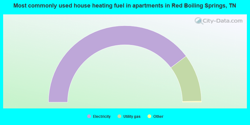 Most commonly used house heating fuel in apartments in Red Boiling Springs, TN