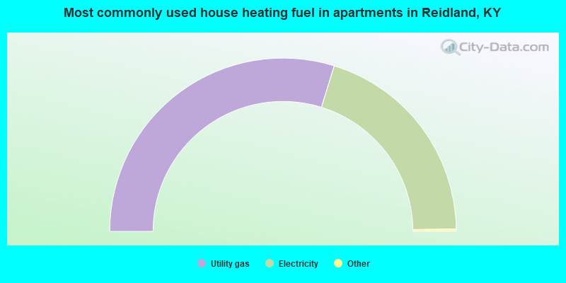 Most commonly used house heating fuel in apartments in Reidland, KY