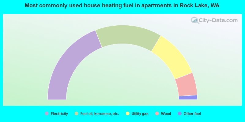 Most commonly used house heating fuel in apartments in Rock Lake, WA